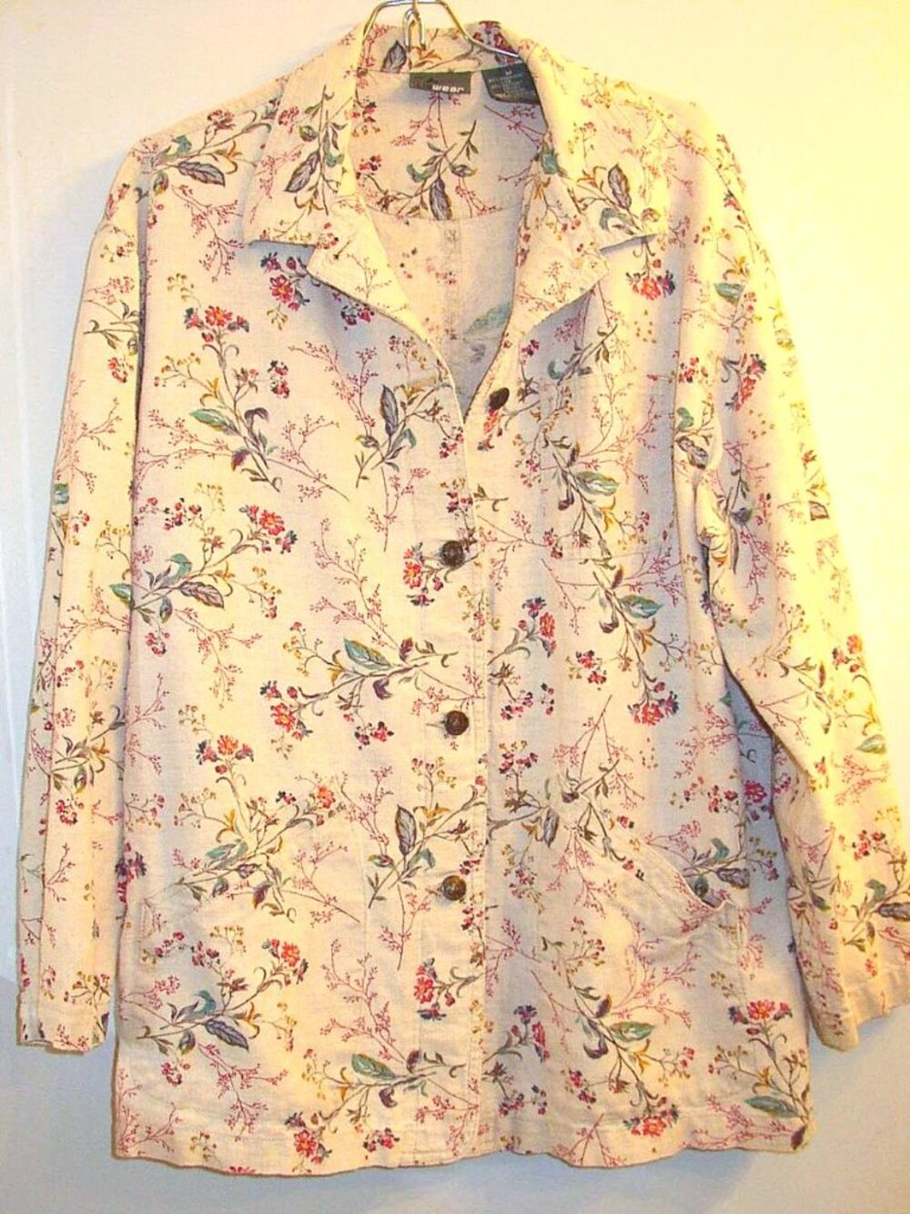 Lizwear ~ floral print lightweight linen blend barn jacket ~ medium